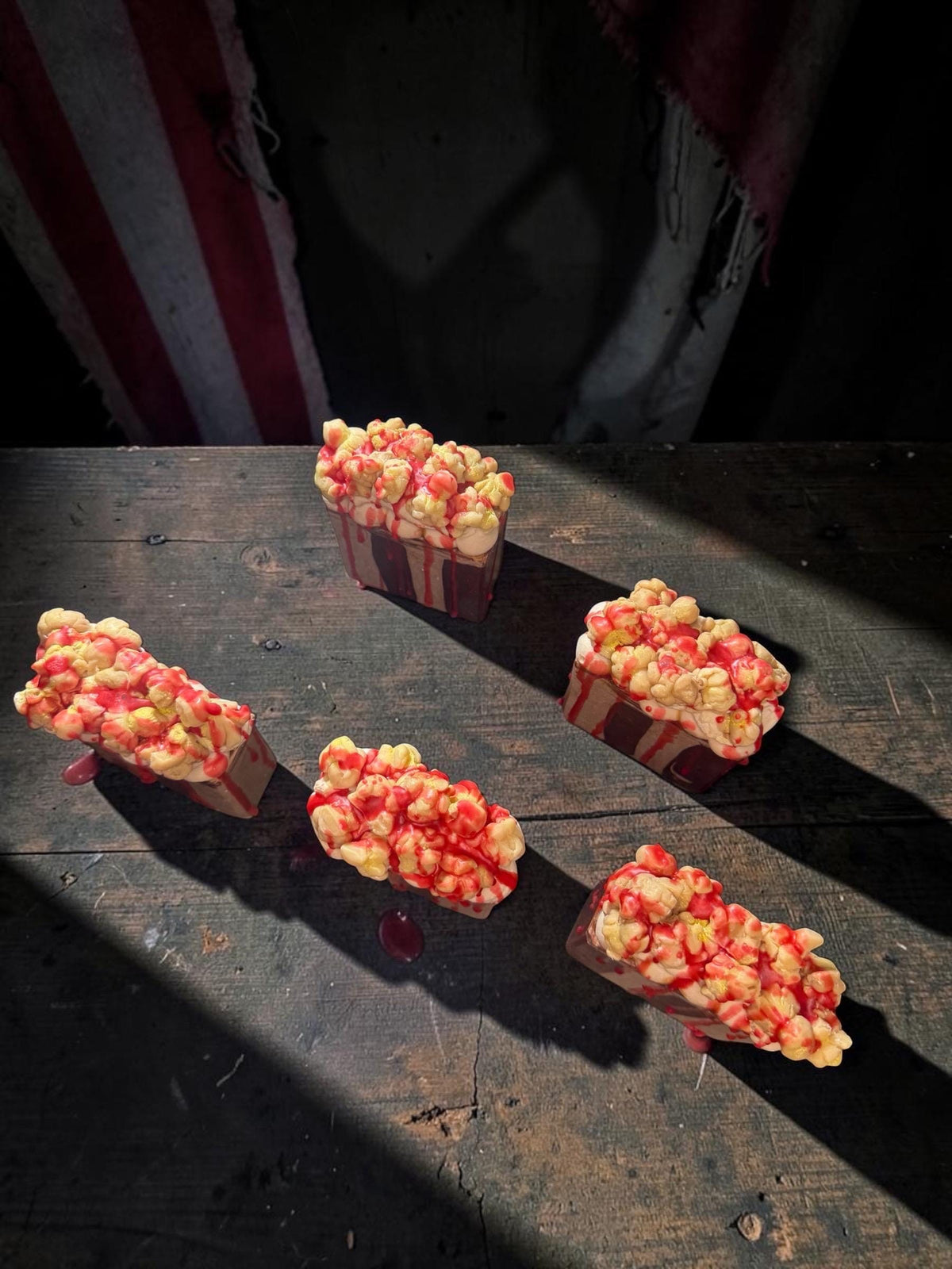 Killer Space Corn- Popcorn Themed and Scented Soap. Handmade with Tallow. Unique Spooky Gift for Horror Movie Buffs