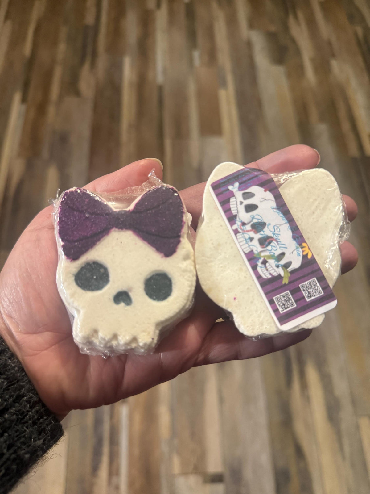 Cute Skull Bath Bomb made with Creamy Cocoa Butter and Buttermilk- Scented in Poison Pie