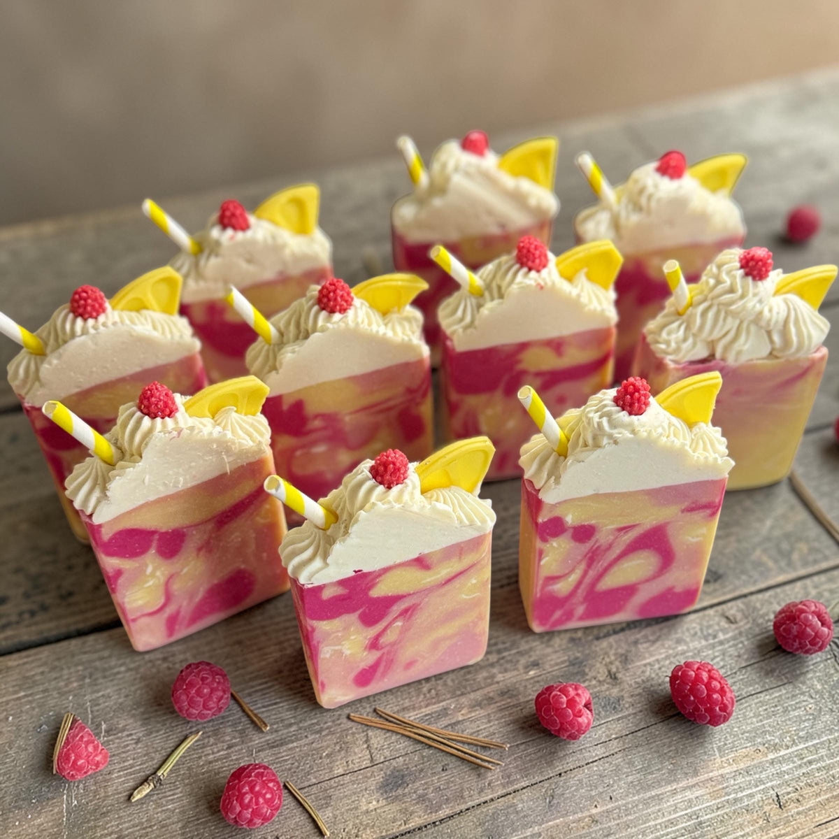 Raspberry Lemonade Soap made with Tallow and Goat Milk -Handmade- Small Batch- Cold Process