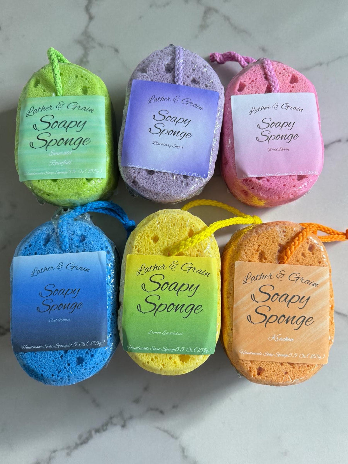 Large Handmade Soapy Sponge- Made with Tallow and Goat Milk- Many Colors and Scents