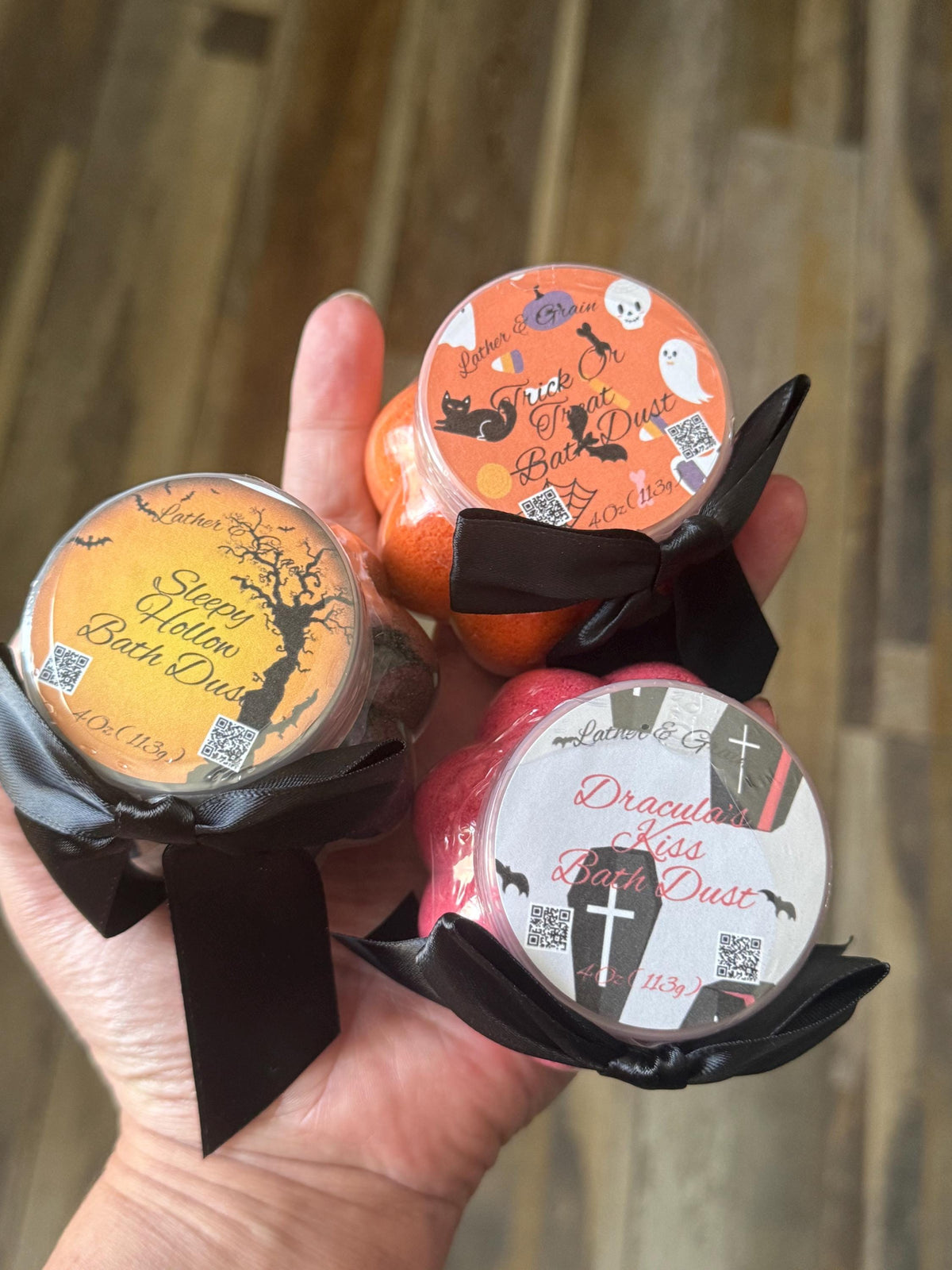 Shimmering Pumpkin Bath Bomb Dust  ~Made with Rich Cocoa Butter and Creamy Buttermilk, Multiple Spooky Scents to Choose From