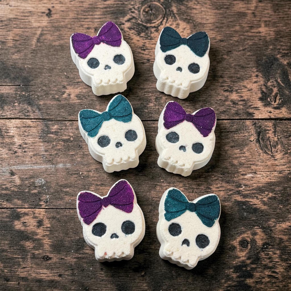 Cute Skull Bath Bomb made with Creamy Cocoa Butter and Buttermilk- Scented in Poison Pie