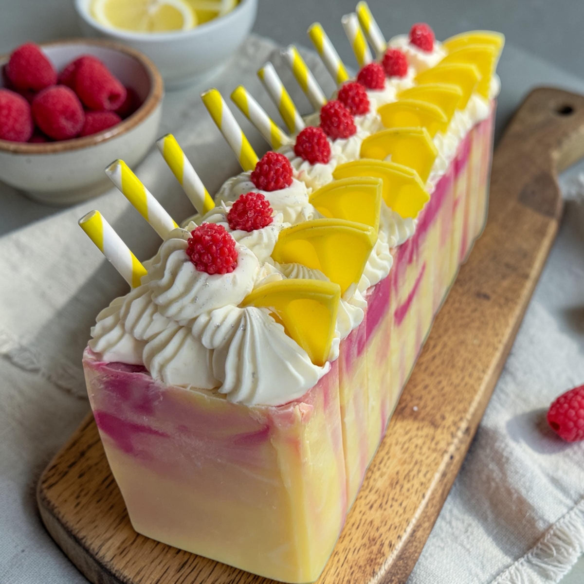Raspberry Lemonade Soap made with Tallow and Goat Milk -Handmade- Small Batch- Cold Process