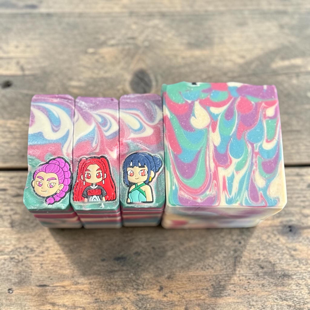 The Huntress Soap. Scented in Watermelon Jolly Rancher with Silicone Charm on Top