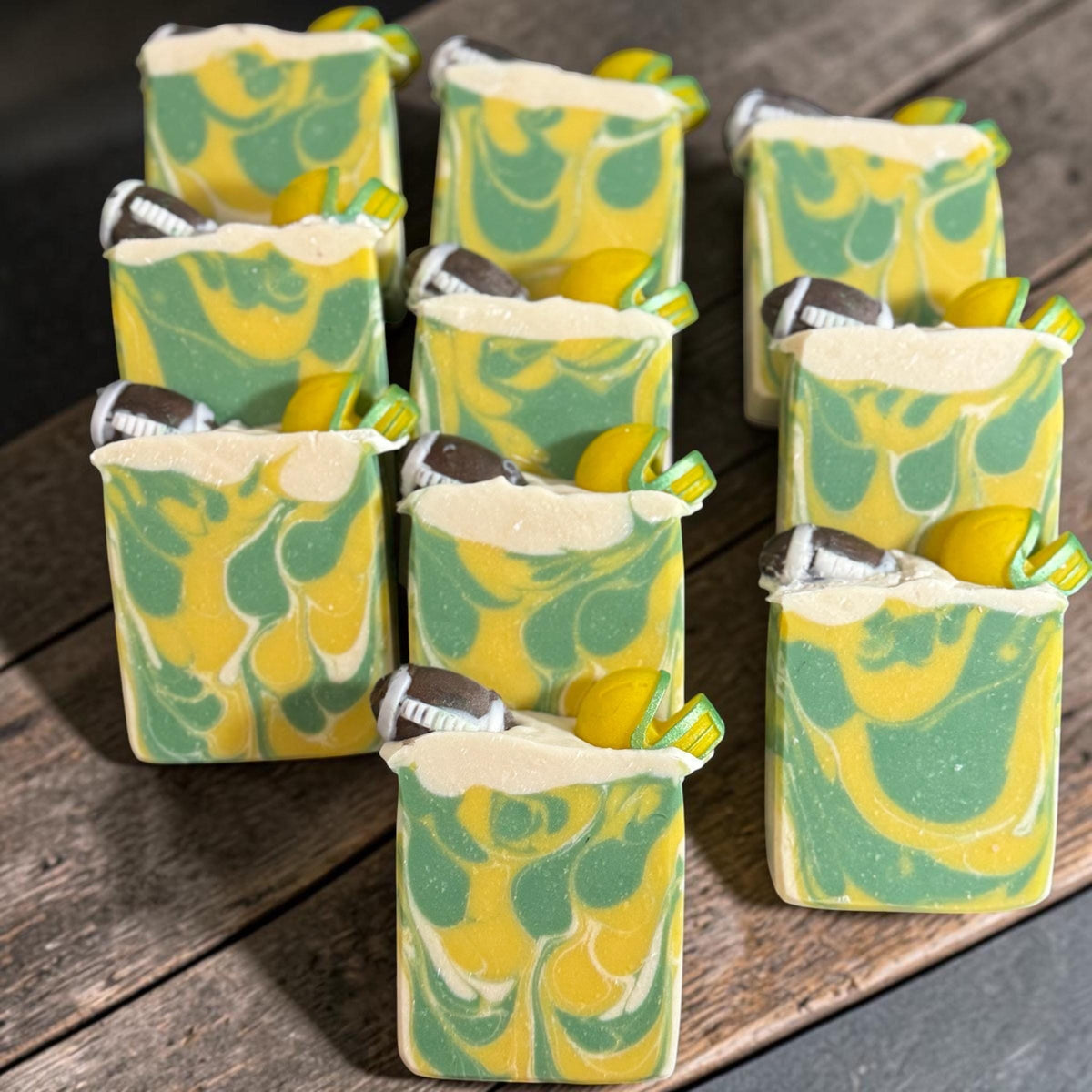 Puddles Oregon Football Handmade Soap – Scented in Emerald Rainfall~ Great Sports Fan Gift!