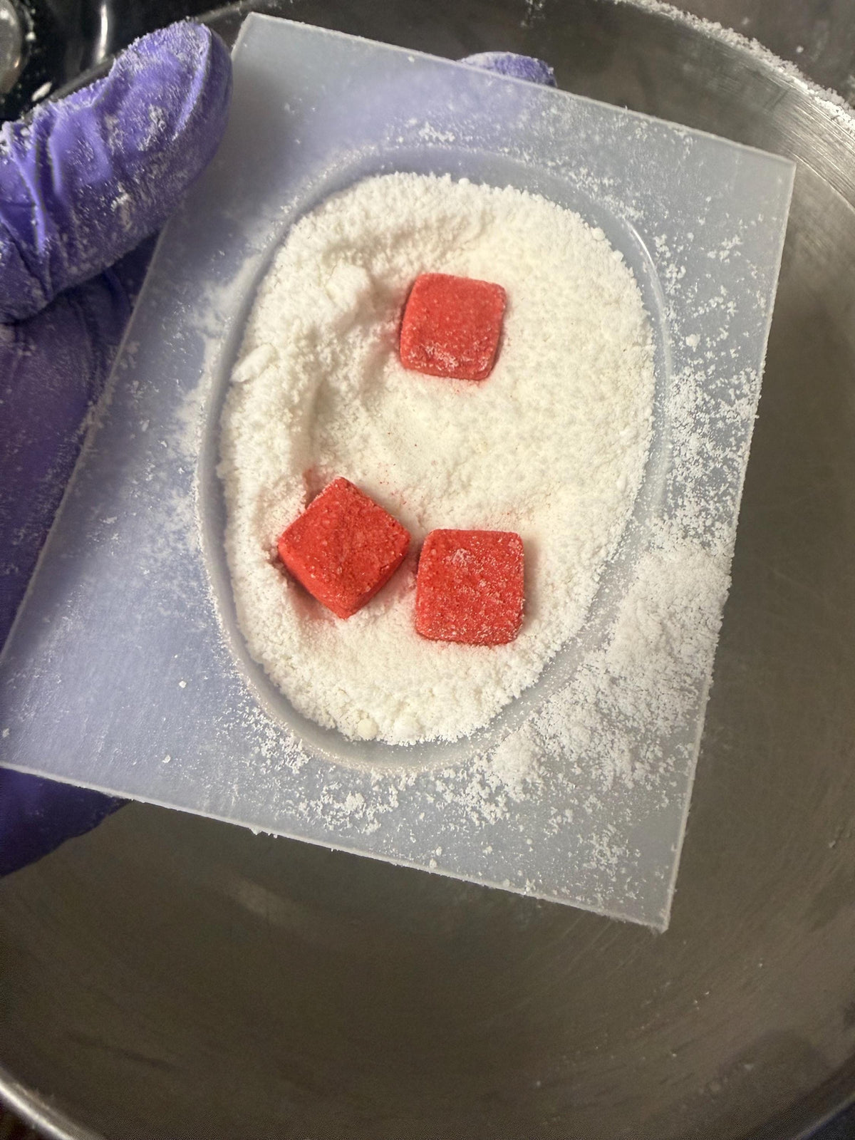 Horror Bath Bomb made with Creamy Buttermilk, Slasher Themed- Comes with Free Bloody Mini Soap weapon.