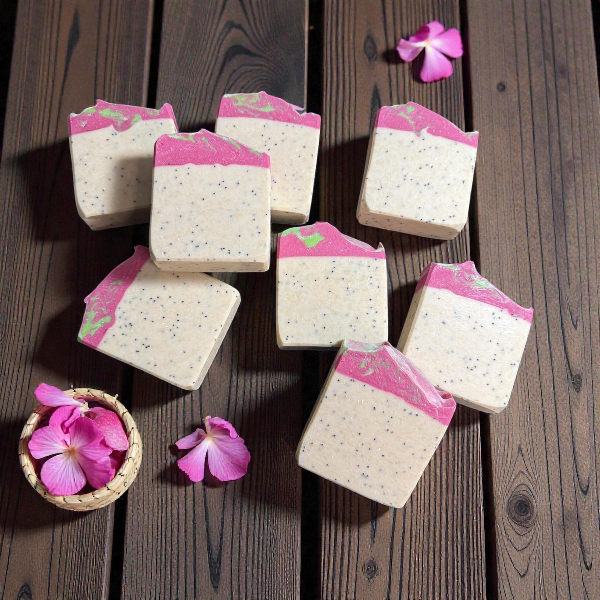 Dragonfruit Hibiscus Soap- With Creamy Buttermilk  and Exfoliating Poppyseeds