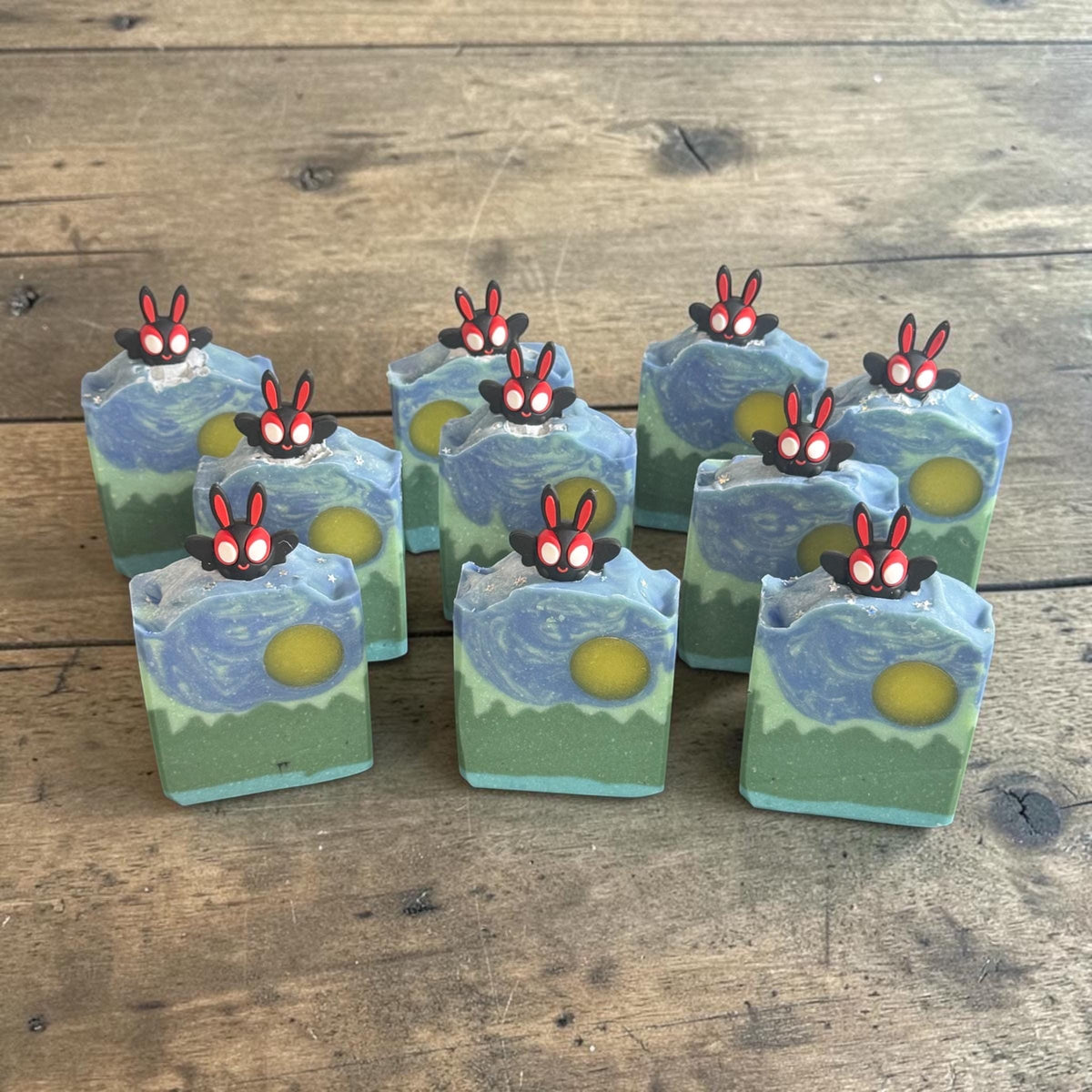 Mothman Themed Soap. Lamplight Lather- Scented in Crystal Surf. Made with Tallow and Goat Milk