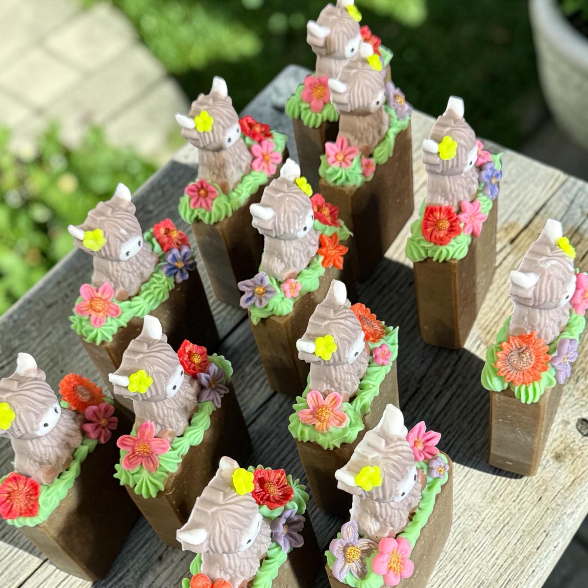 Highland Cow Themed Soap, Super Adorable * Clover the Coo* Scented in Vanilla Berry- Made with Tallow and Goat Milk