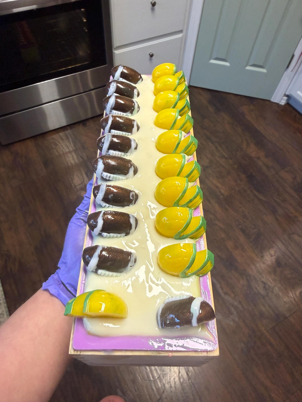 Puddles Oregon Football Handmade Soap – Scented in Emerald Rainfall~ Great Sports Fan Gift!