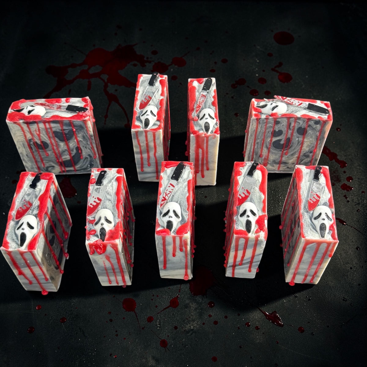 Feeling Woozy- Horror Themed Slasher Soap. Scented in Perfect Man, or Spooky Moontini with Bloody Stab Toy on Top