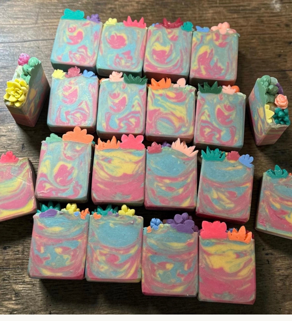 Blooming Cactus Blossom Bar Soap Made with Tallow and Creamy Goatmilk- Homemade, Cold Process