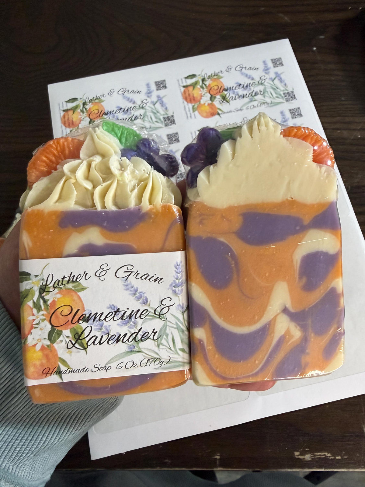 Clementine Lavender Soap – Tallow, Goat Milk, Cold Process Bar
