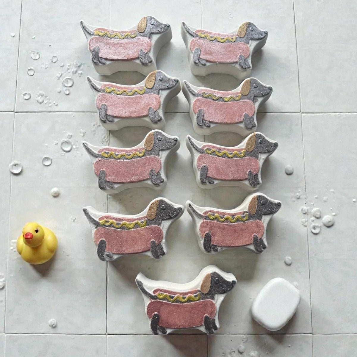 Wiener Dog Buttermilk Bath Bomb – Dachshund Wearing a Hot Dog Costume