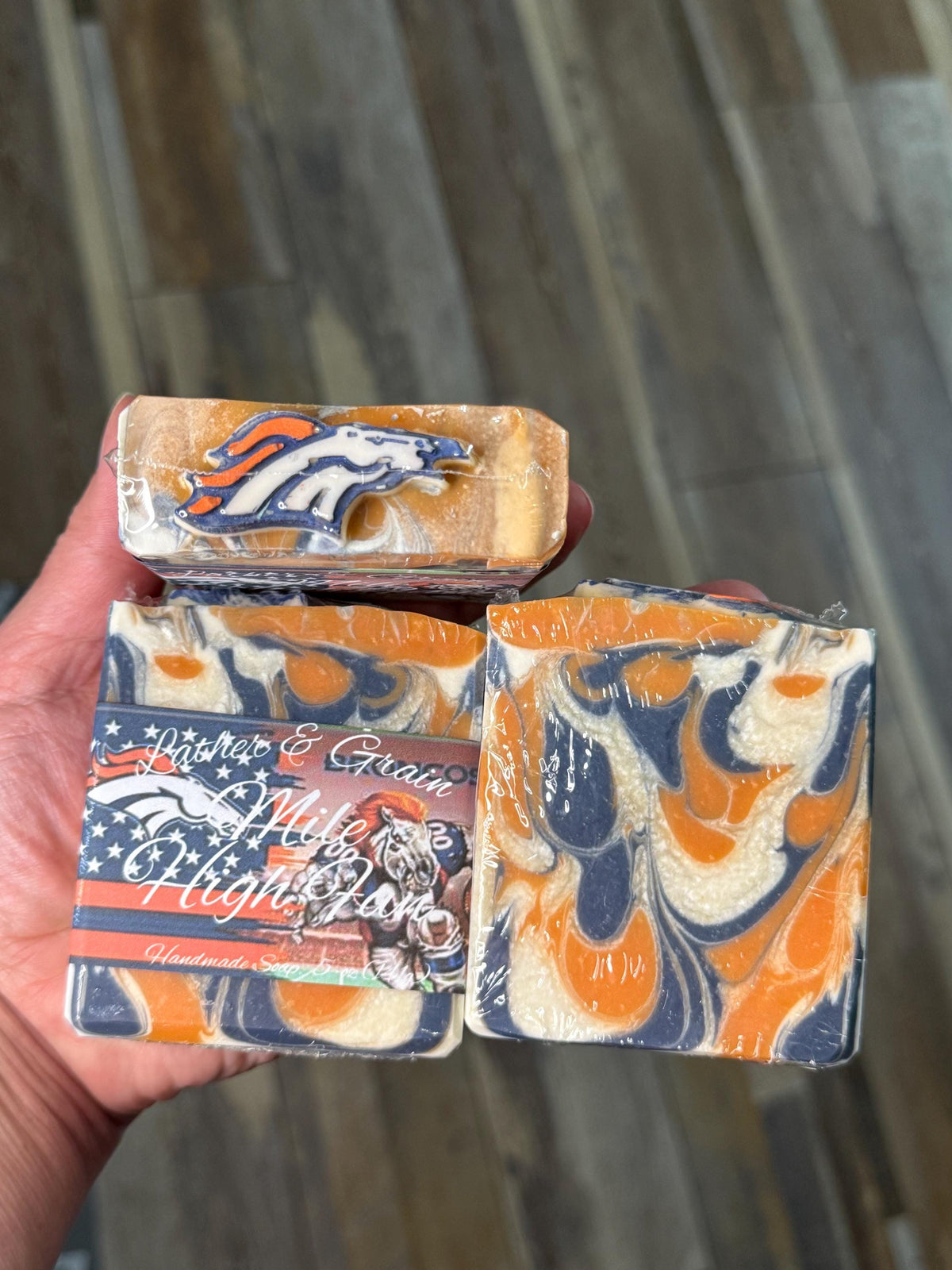 Mile High Fan Football Soap – Scented in Rain Barrel ~ Great Sports Fan Gift! Handmade Tallow and Goat Milk Soap