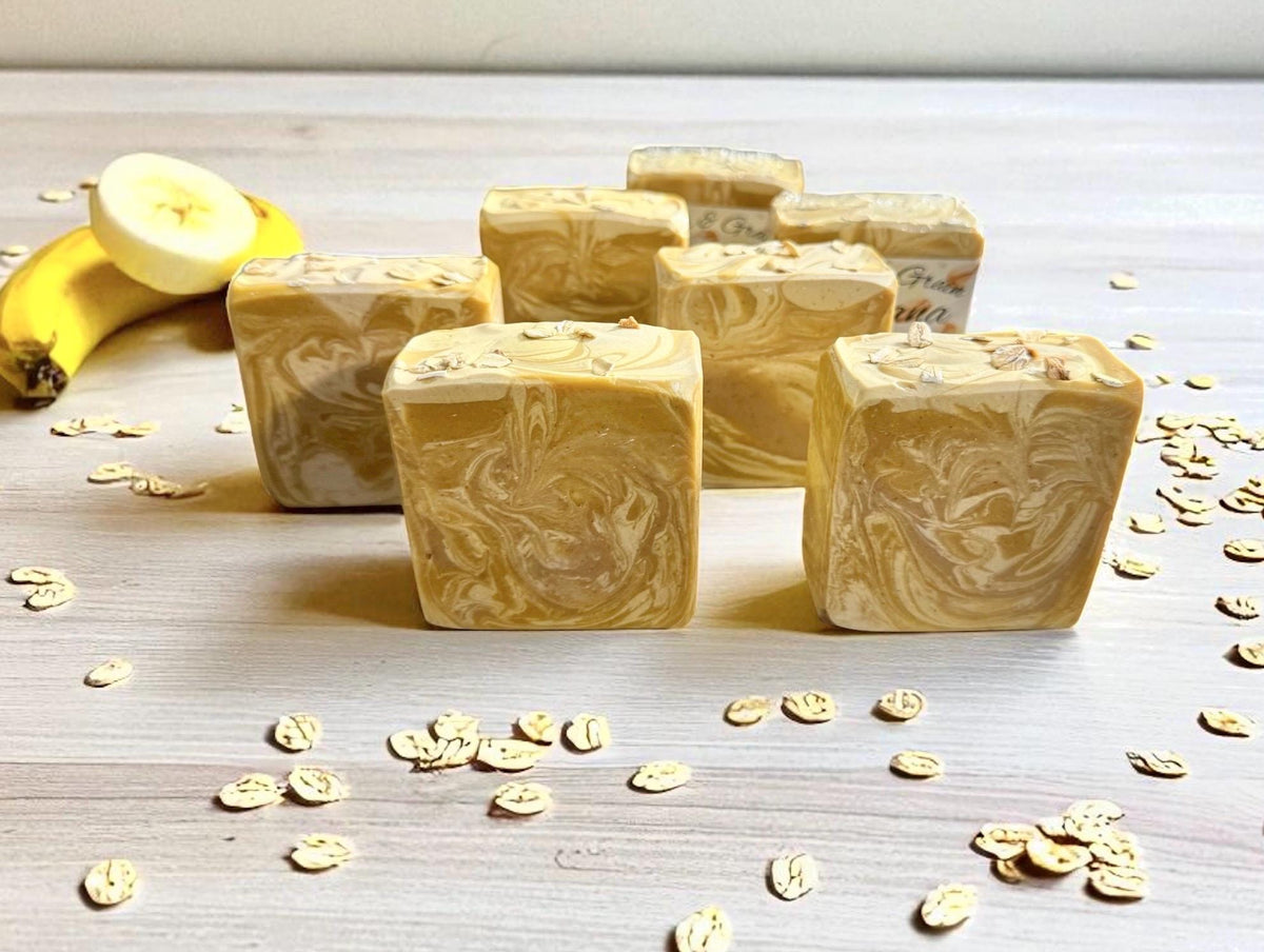 Banana Oatmeal Goat Milk Soap- Lightly Scented