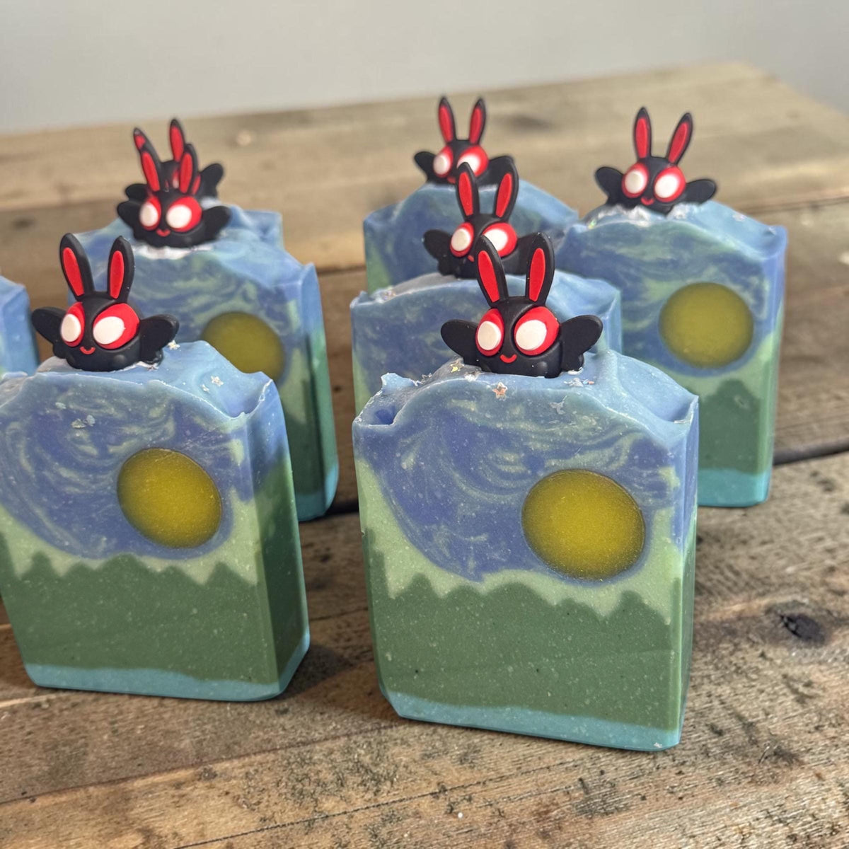 Mothman Themed Soap. Lamplight Lather- Scented in Crystal Surf. Made with Tallow and Goat Milk