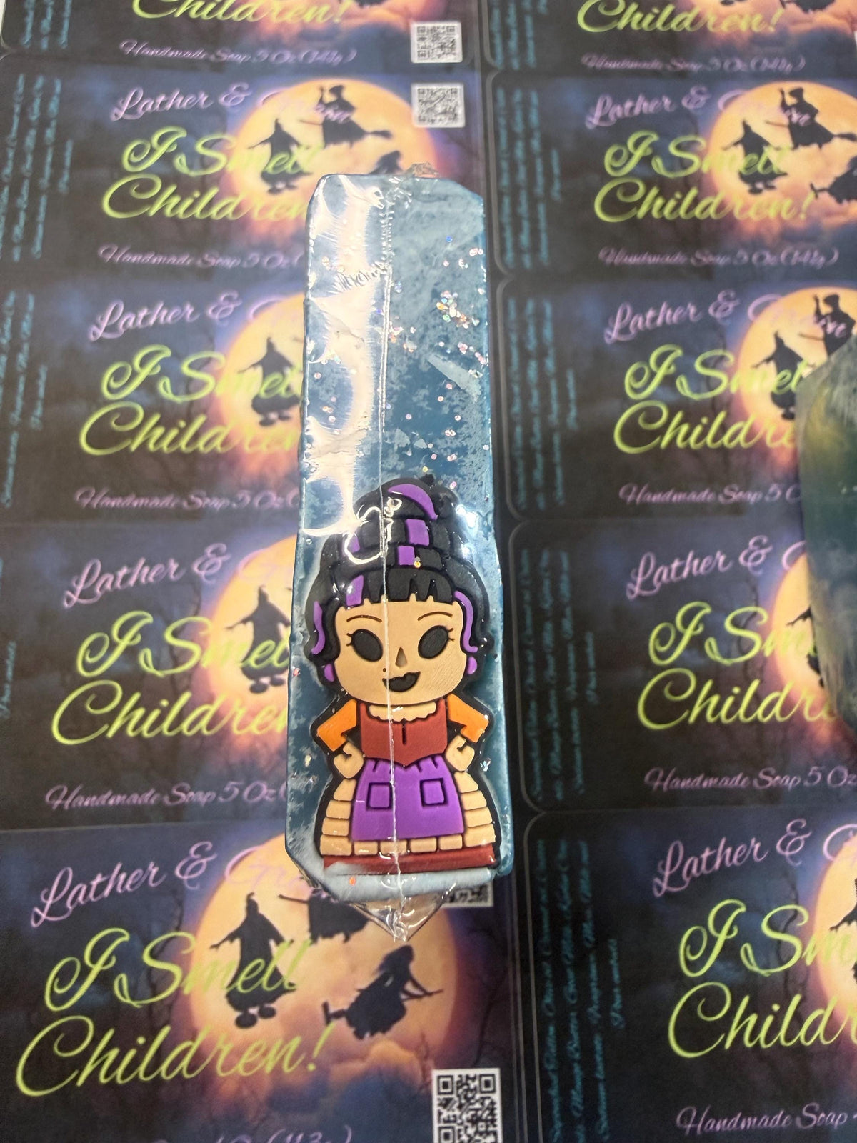 I Smell Children! Halloween Witch Sisters Themed Soap. Scented in Bobbing for Apples with Silicone Charm on Top