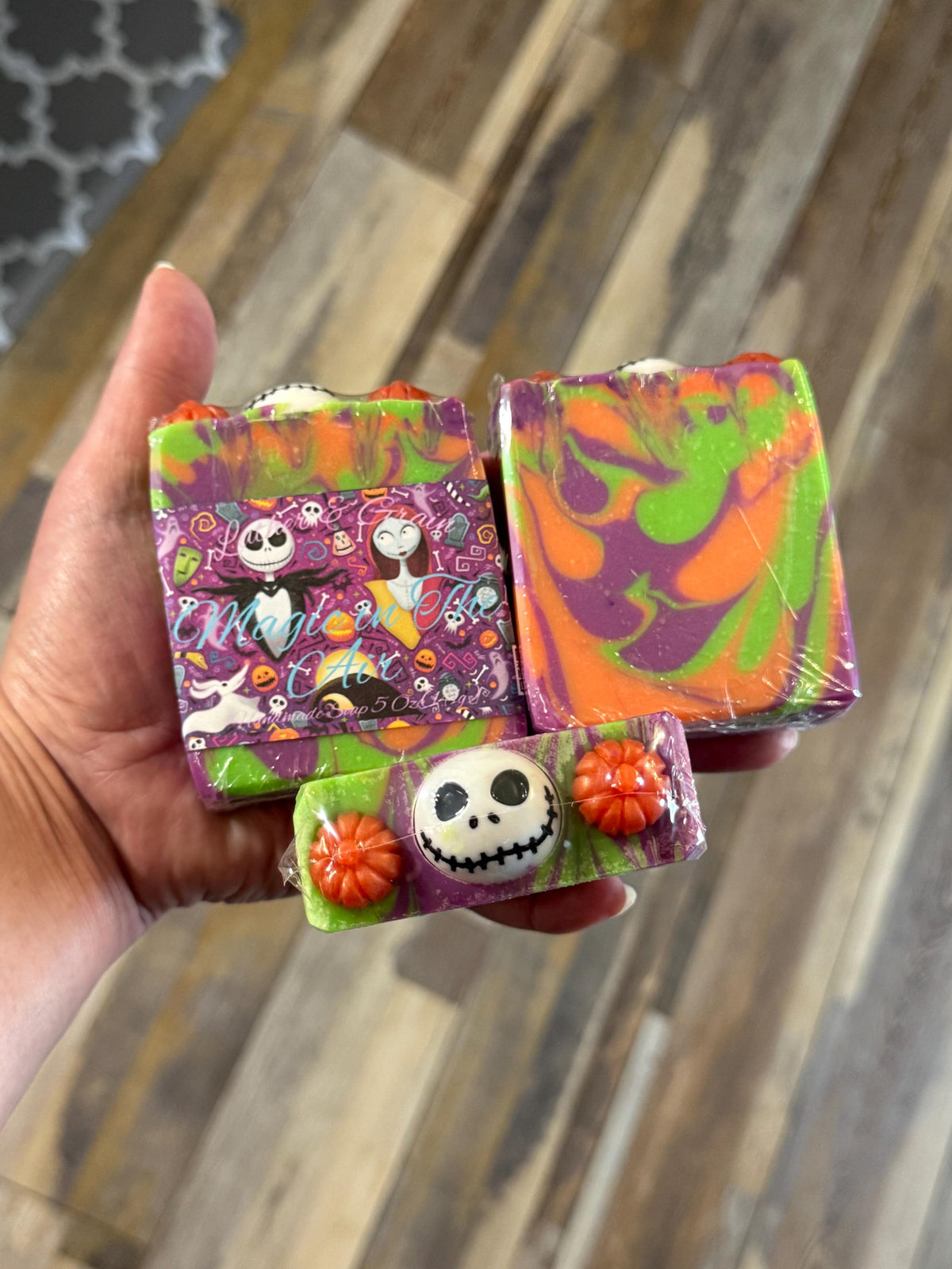 Magic in The Air- Halloween Themed Soap. Scented in Bone Daddy with Resin Charm on Top