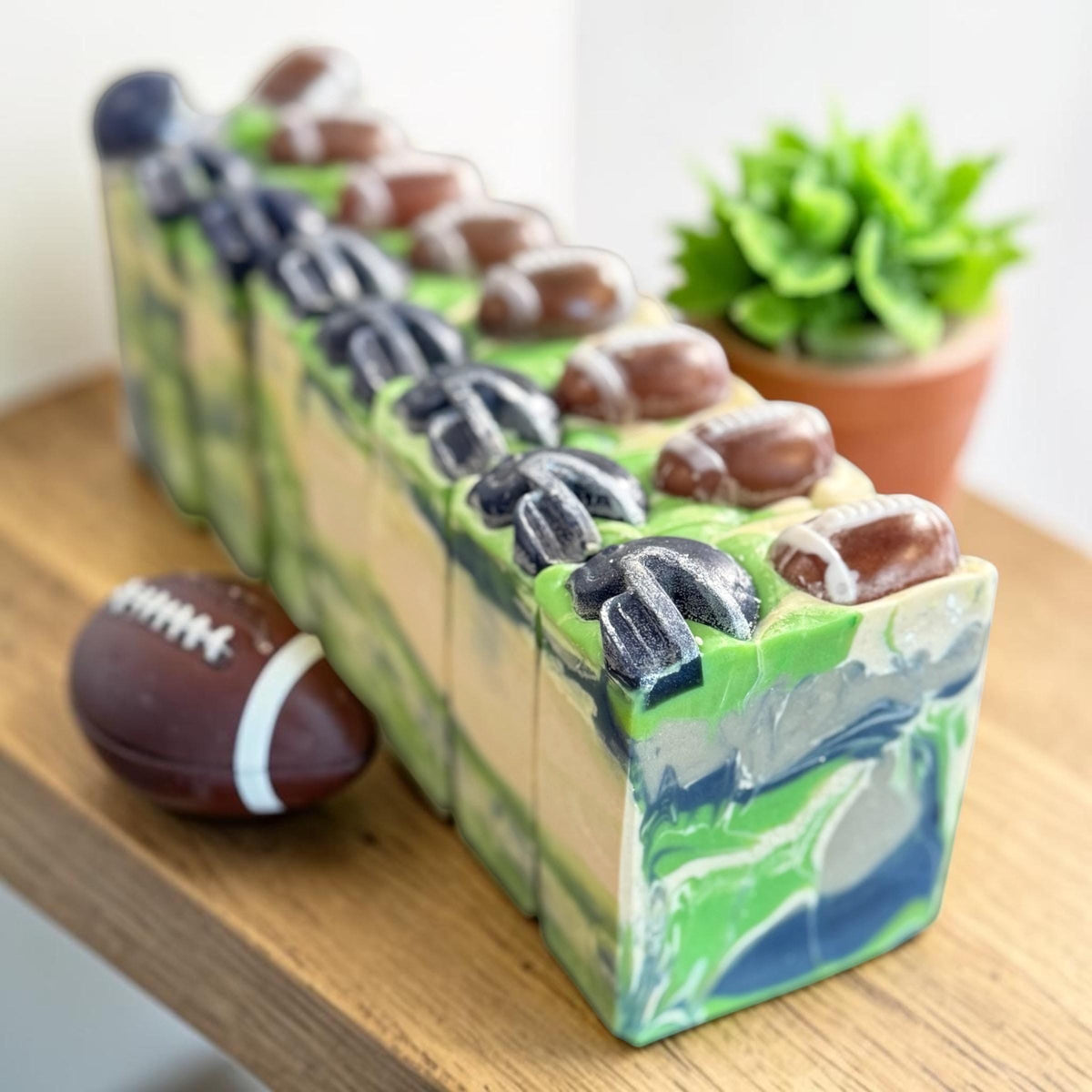 12’s Football Handmade Soap – Scented in Driftwood Island ~ Great Sports Fan Gift!