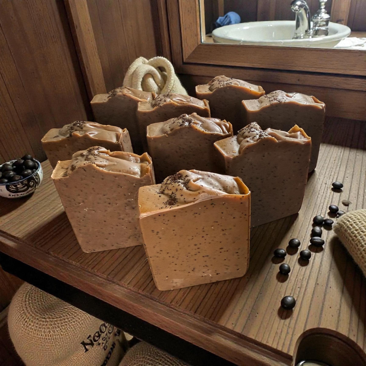 Handmade Mocha Coffee Scrubbing Bar Soap