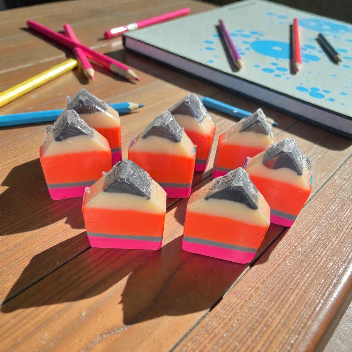 Pencil Shaped Teacher Soap-Scented in Red Apple, Made with Tallow and Creamy Buttermilk