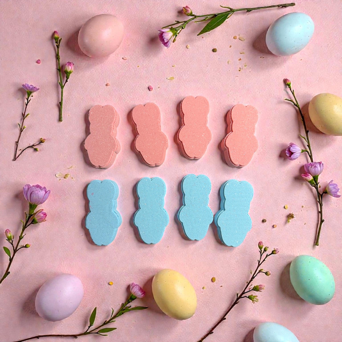 Shimmery Easter Bunny Bath Bombs. Jelly Bean Scented- With Buttermilk and Colloidal Oats