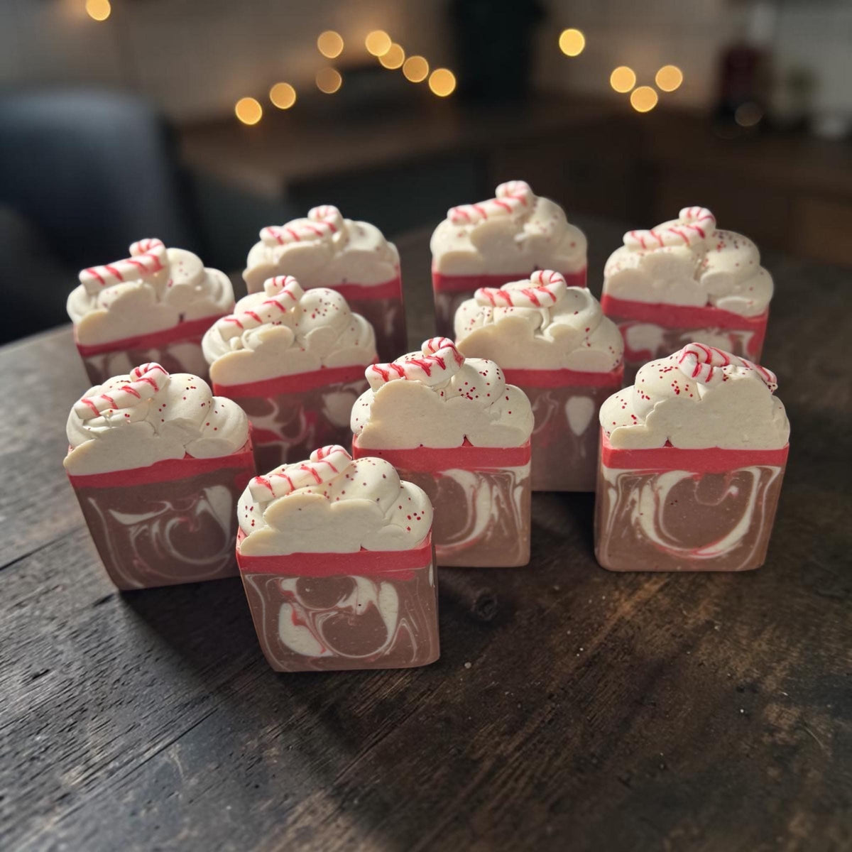 Peppermint Cocoa  Bar Soap , Made with Tallow and Goat Milk. Great Christmas Stocking Stuffer