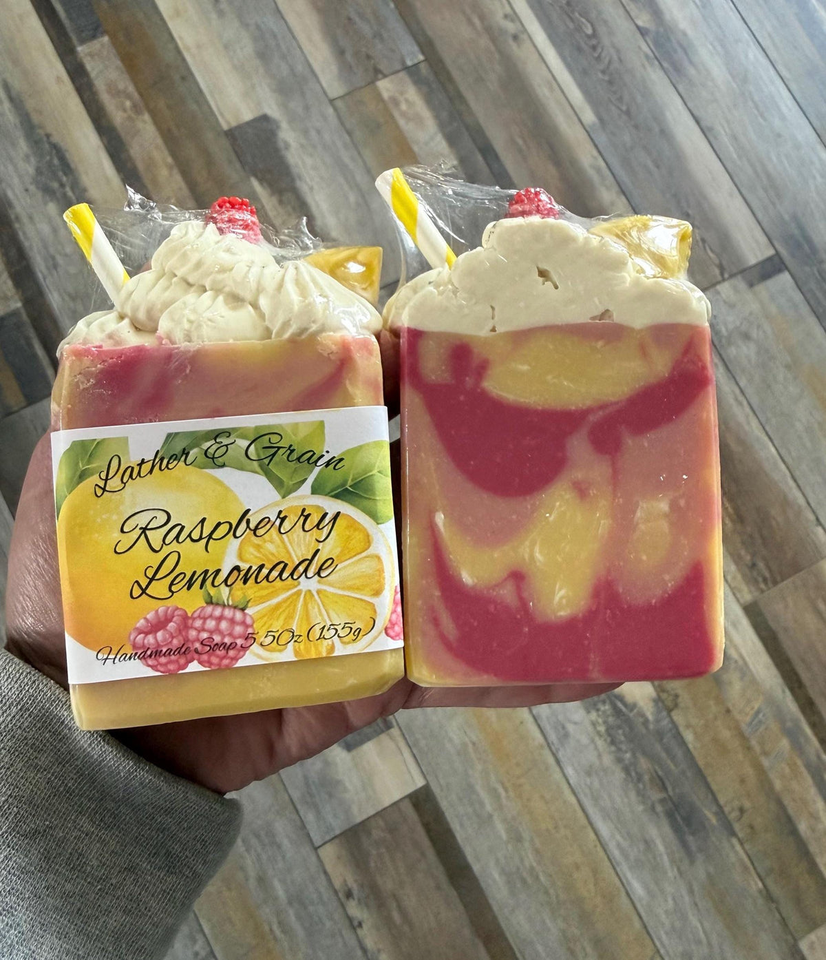 Raspberry Lemonade Soap made with Tallow and Goat Milk -Handmade- Small Batch- Cold Process