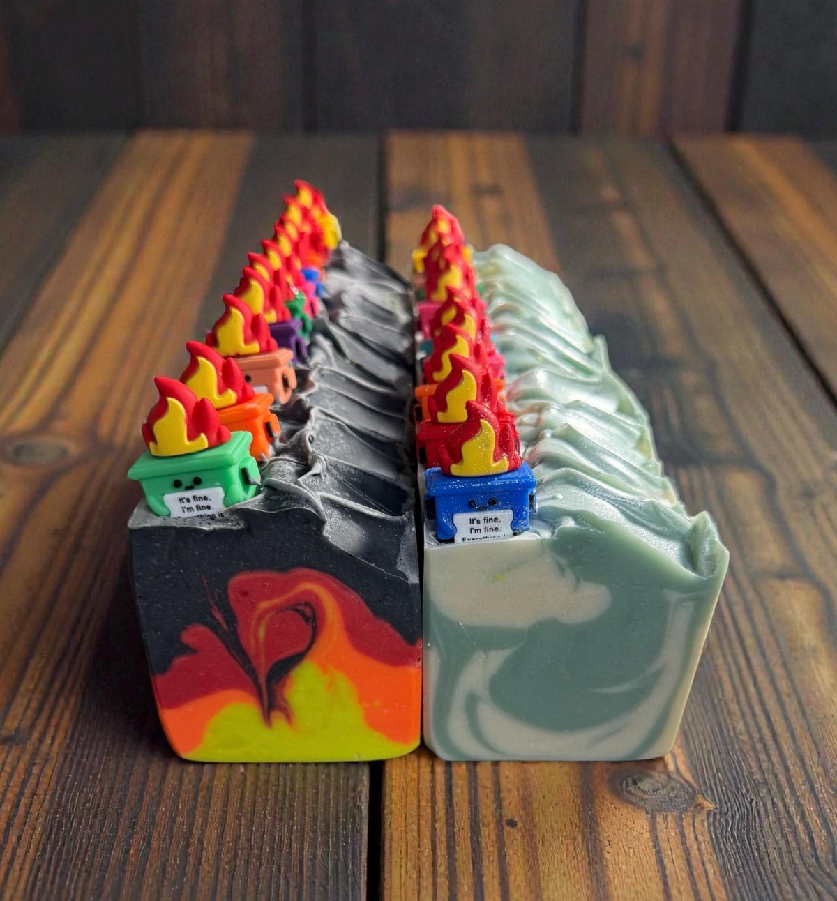 Dumpster Fire Bar Soap. Made with Tallow and Goat Milk. Scented in Volcano Or Sage That