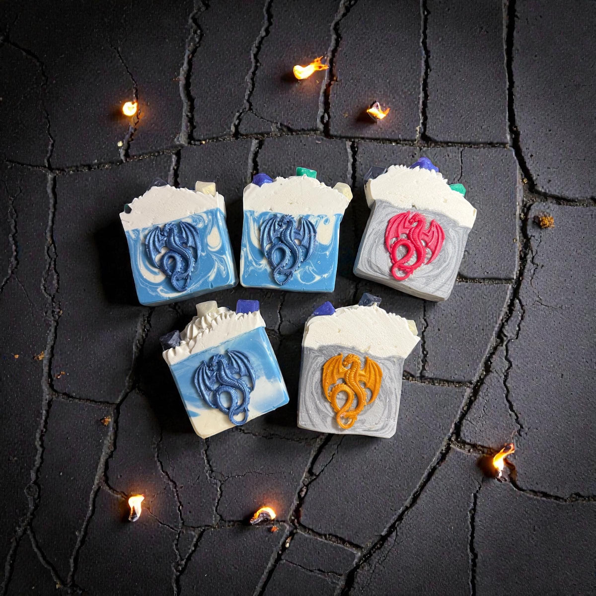Adventure Fantasy Tallow Soap – Gamer Gift, Dice, Dragon, and Shield Designs