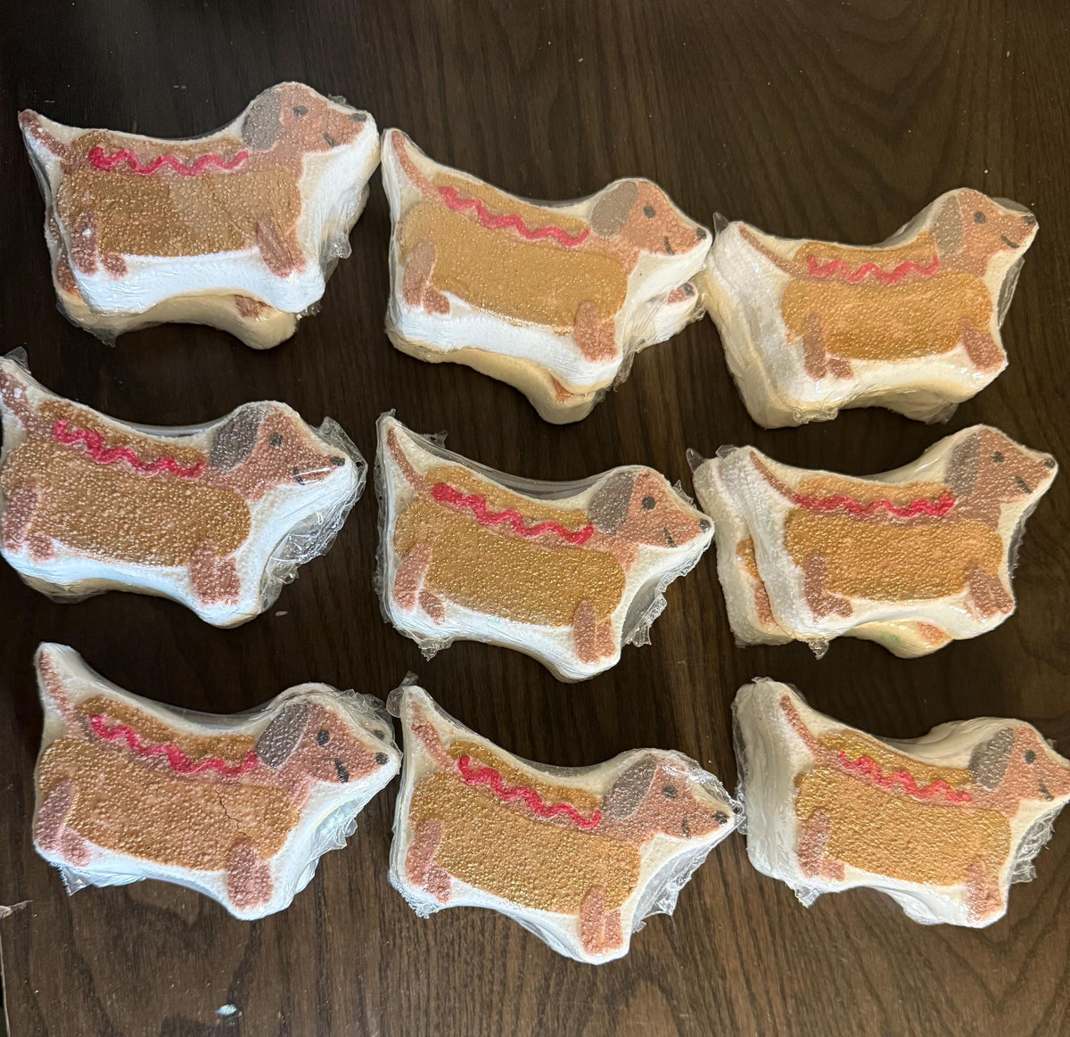 Wiener Dog Buttermilk Bath Bomb – Dachshund Wearing a Hot Dog Costume