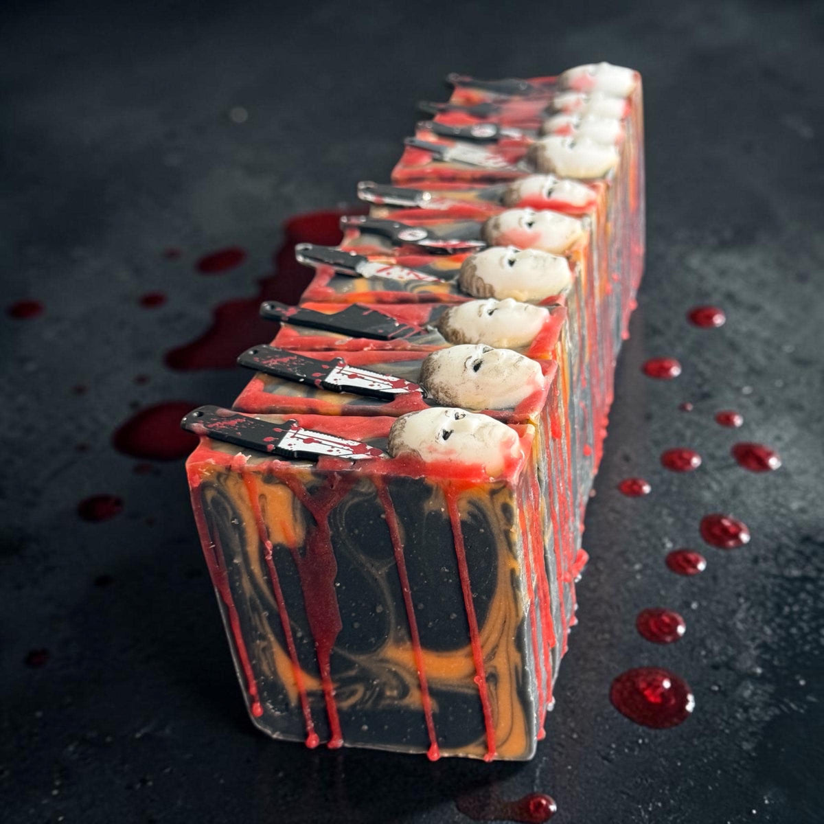 Boogyman Bubbles- Michael Myers Halloween- Horror Themed Slasher Soap. Scented in Silent Killer or Apple Butterscotch with Bloody Stab Toy