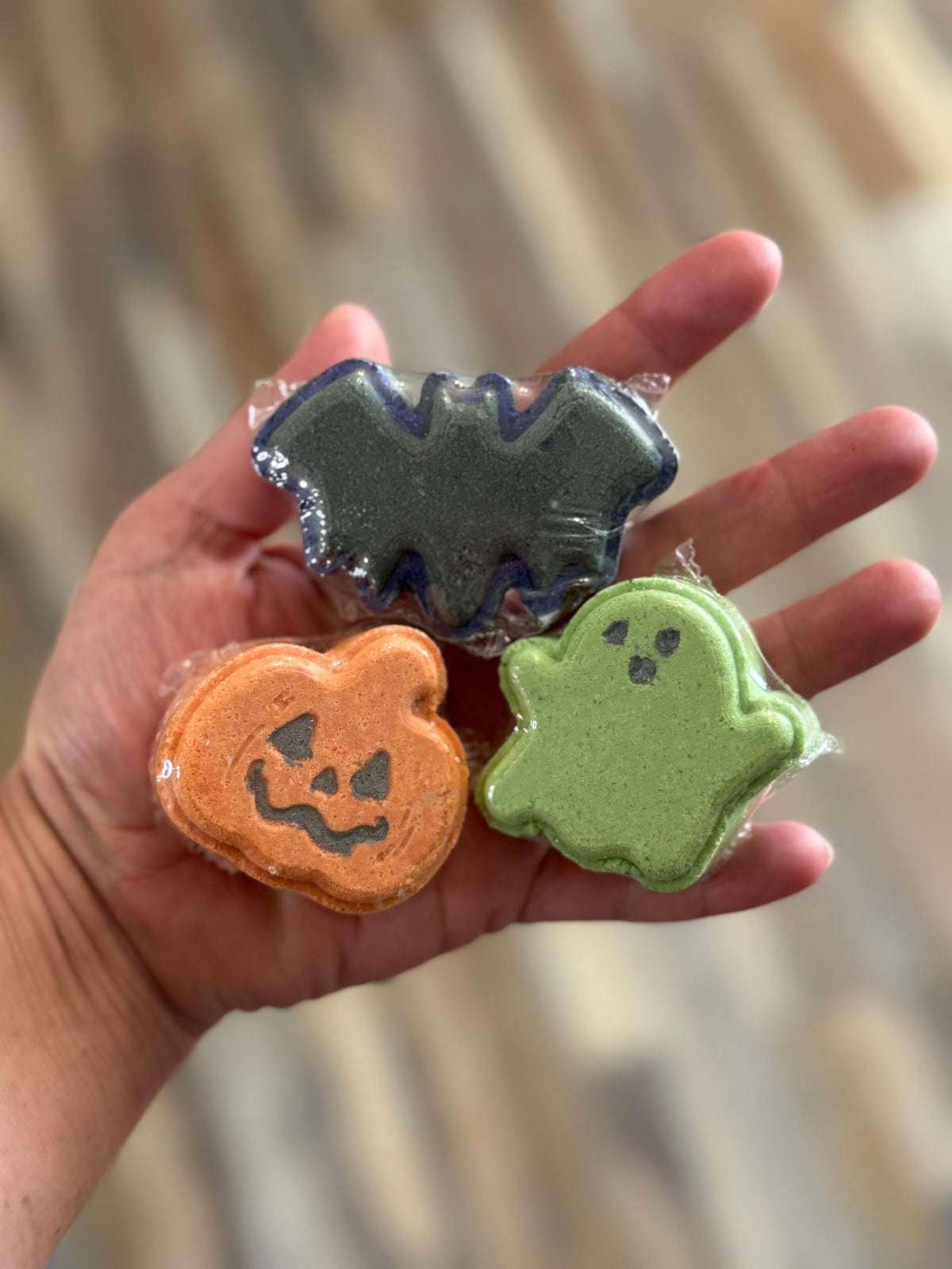 Halloween Bath Bomb Gift Set in Cute Spooky Packaging- 3 Pieces- Bat, Pumpkin and Ghost-  Fall Inspired Halloween