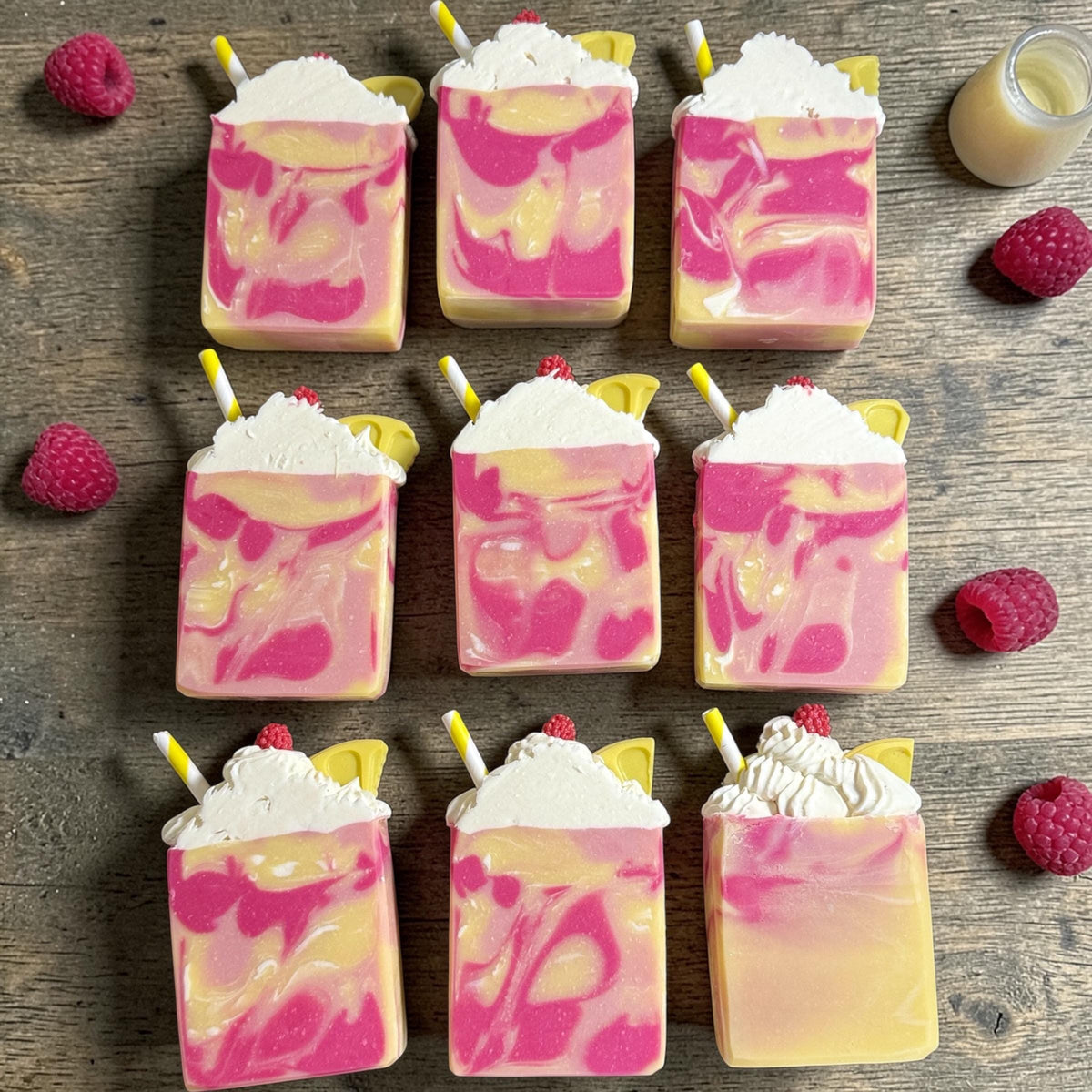 Raspberry Lemonade Soap made with Tallow and Goat Milk -Handmade- Small Batch- Cold Process