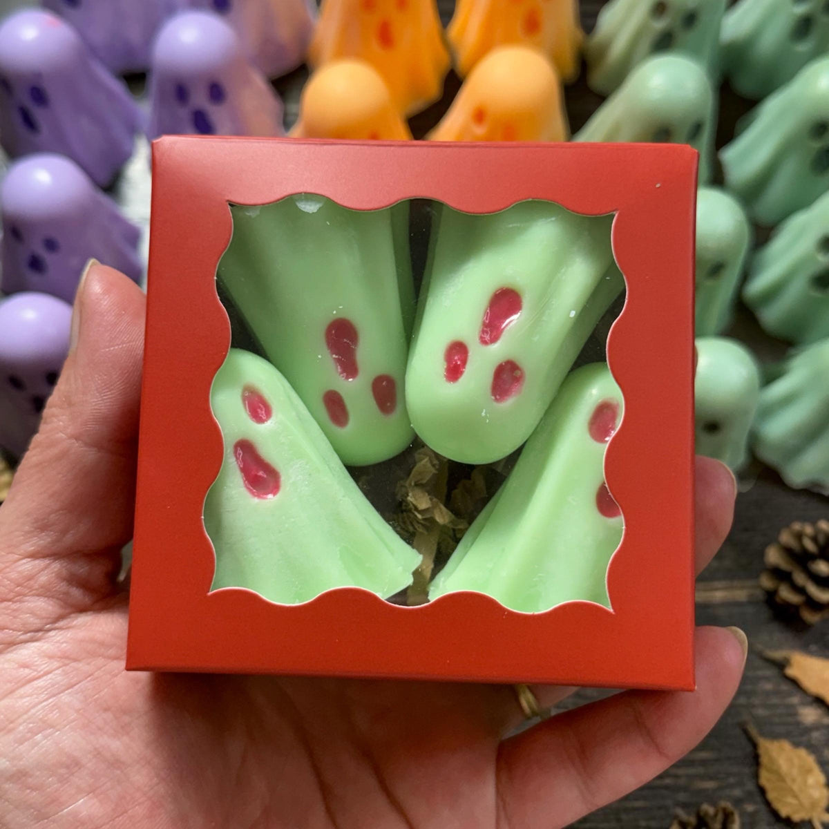 Ghost Shaped Wax Melts: 4 Pack Halloween Fall Scents