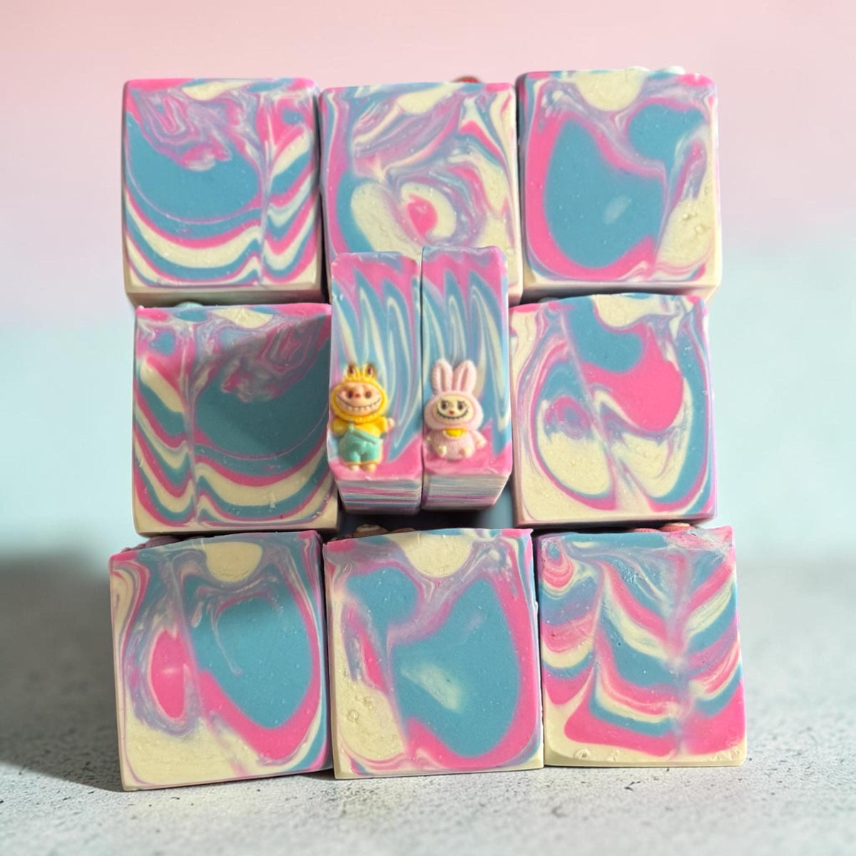 Little Monster Bar Soap. Made with Tallow and Goat Milk. Scented in Cotton Candy
