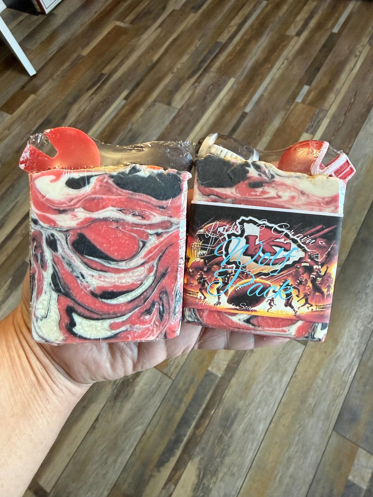 Wolf Pack Football Handmade Soap – Scented in Clover and Aloe~ Great Sports Fan Gift!