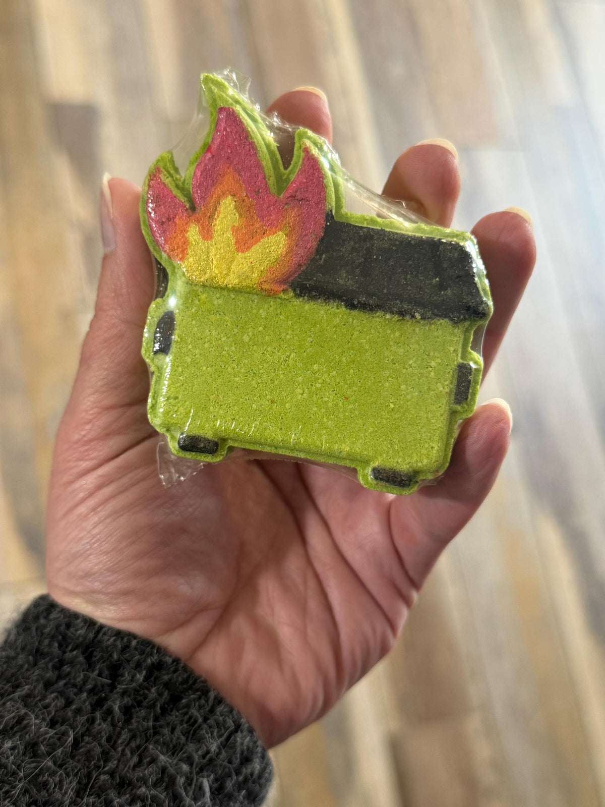 Dumpster Fire Bath Bomb ~Made with Rich Cocoa Butter and Creamy Buttermilk, Scented in Sweet Melon