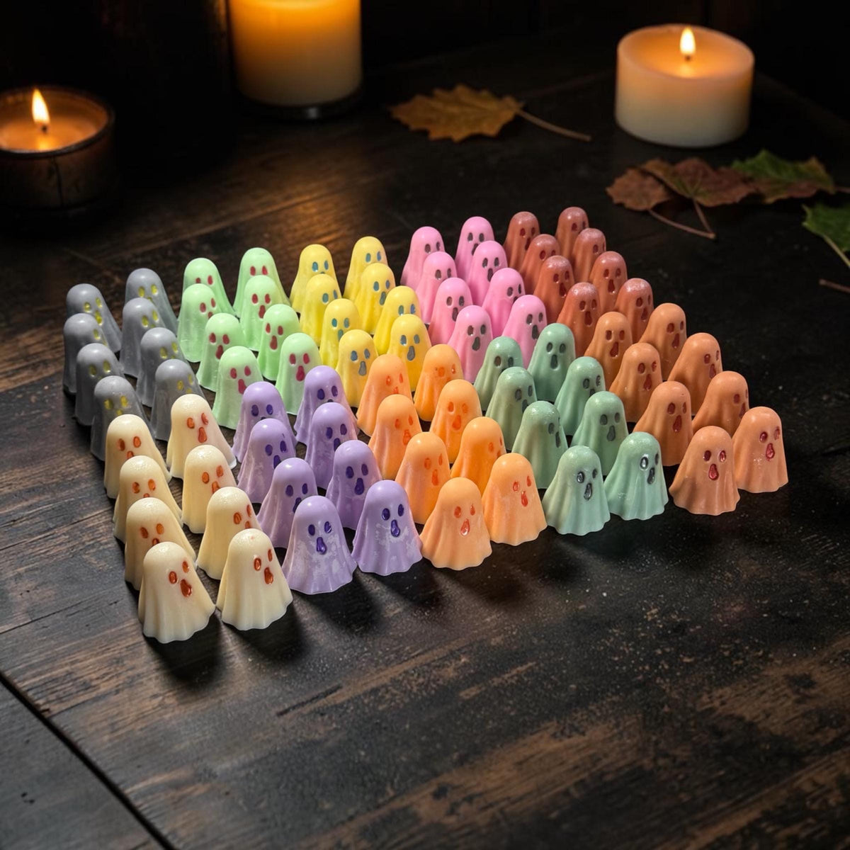 Ghost Shaped Wax Melts: 4 Pack Halloween Fall Scents