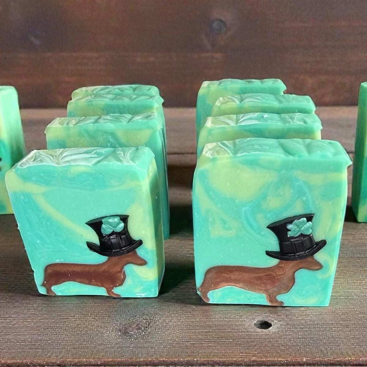 Kiss Me, I’m a Wiener -Dachshund Soap St Patrick’s Day Themed- Made with Tallow and Buttermilk: Woodland Elves Scent