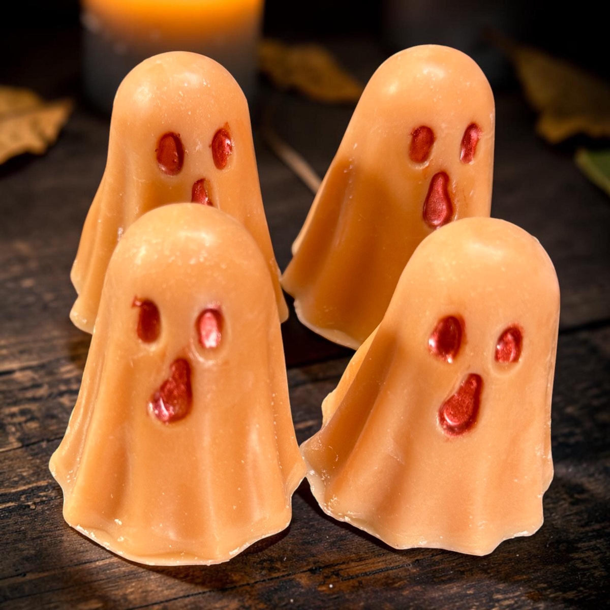Ghost Shaped Wax Melts: 4 Pack Halloween Fall Scents