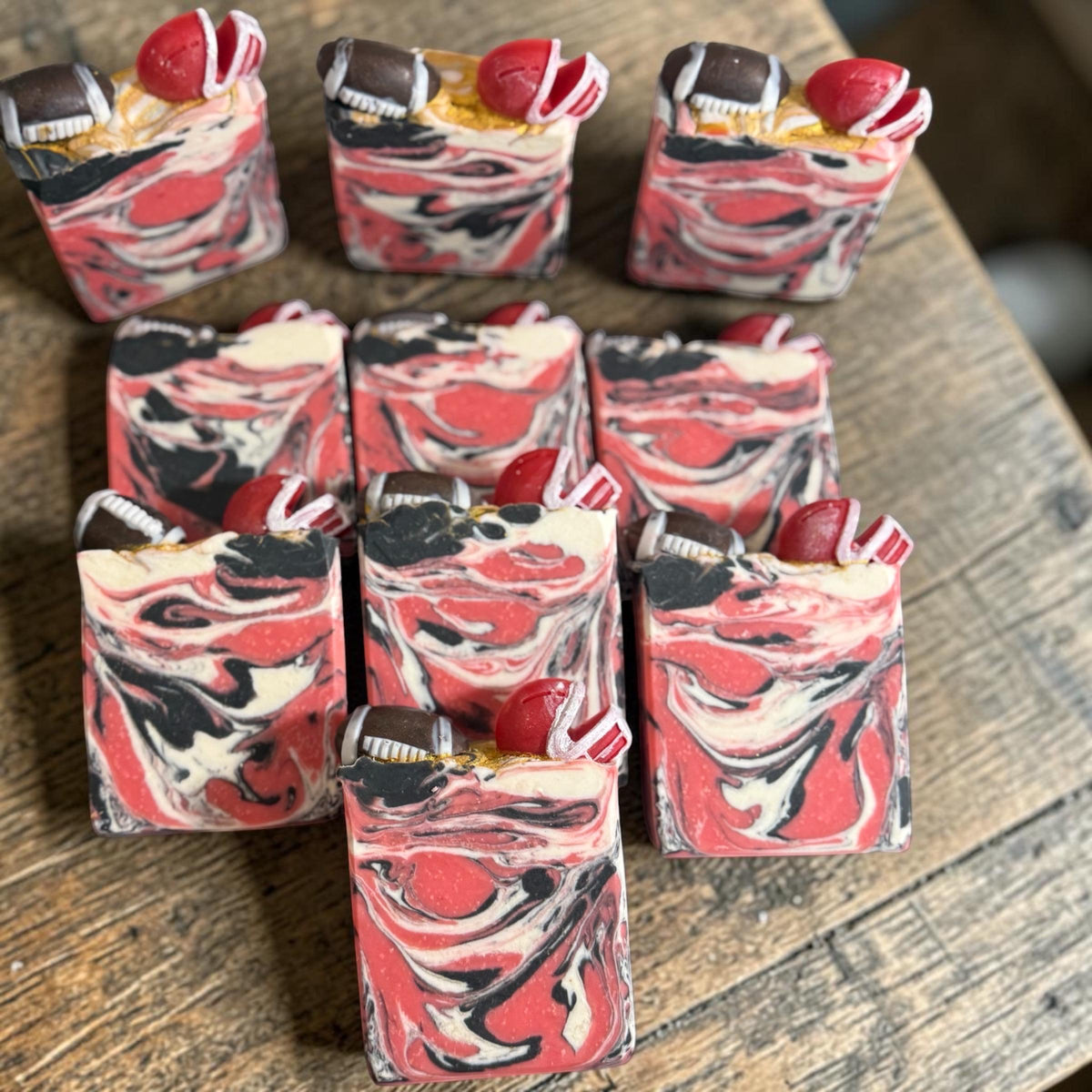 Wolf Pack Football Handmade Soap – Scented in Clover and Aloe~ Great Sports Fan Gift!