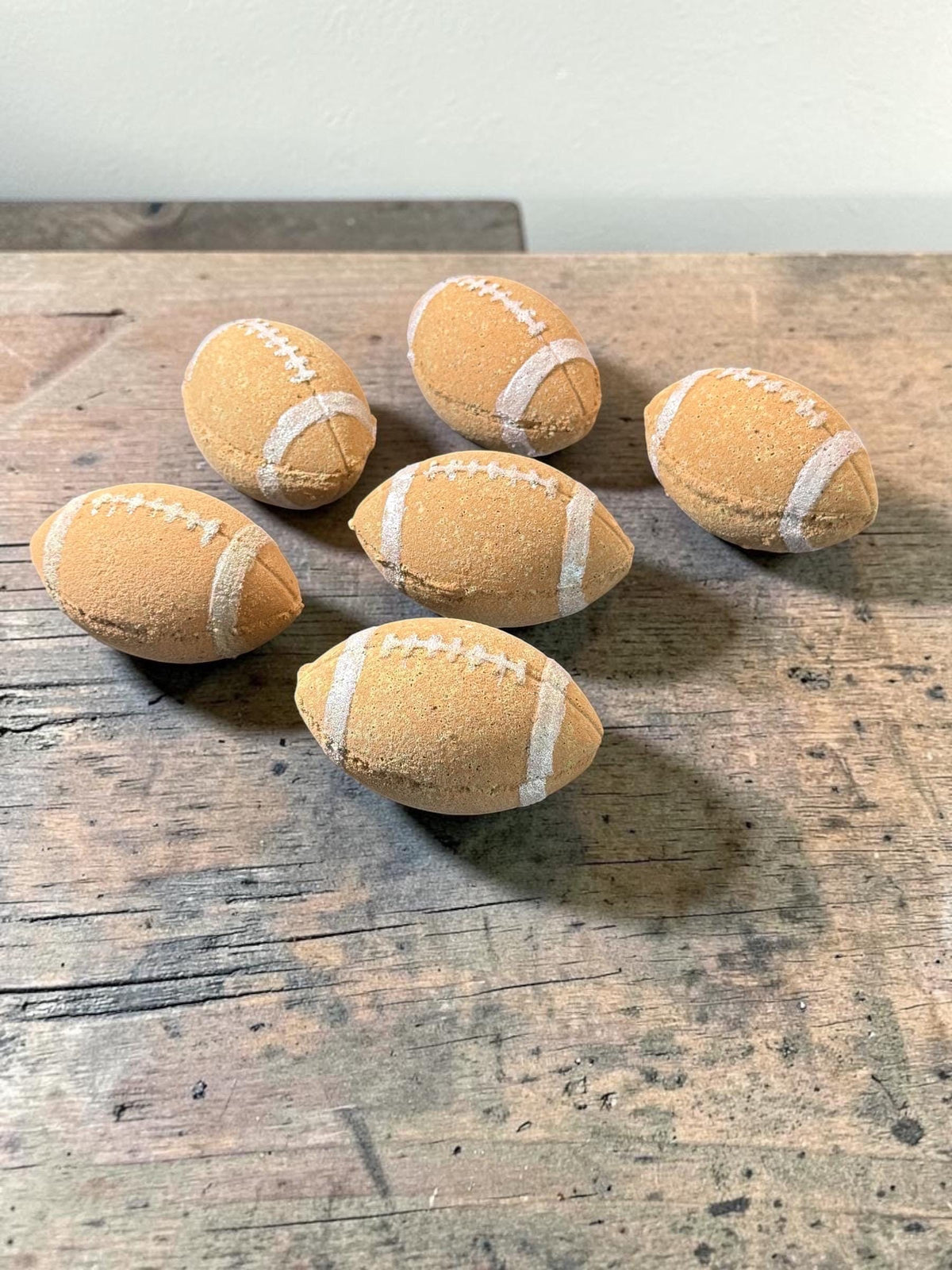 Football Bath Bomb made with Creamy Cocoa Butter and Buttermilk- Scented in Bourbon Pumpkin Spice- Perfect Sports Lovers Gift