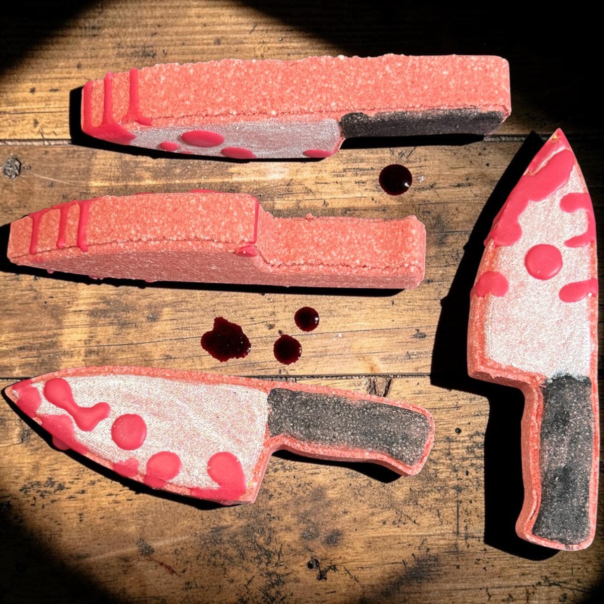 Bloody Knife Bath Bomb ~Made with Rich Cocoa Butter and Creamy Buttermilk, Scented in Bite Me or Tipsy Berry Cherry