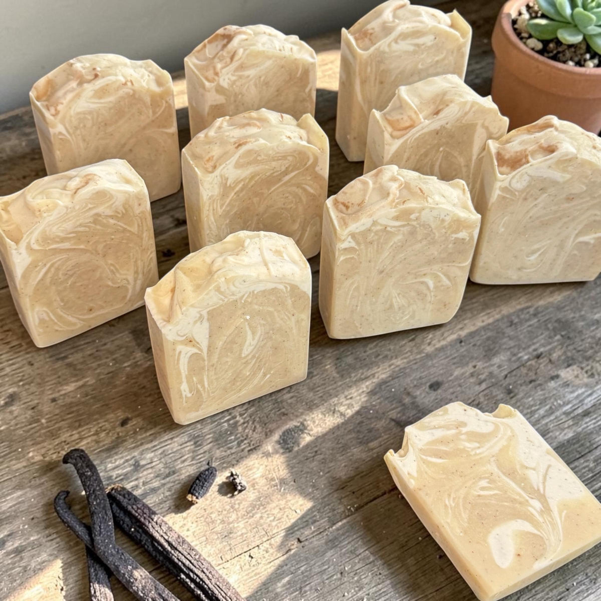 Madagascar Vanilla Bean Buttercream- Goat Milk Soap: Artisan made , Last 2 Bars Color Change Discount!