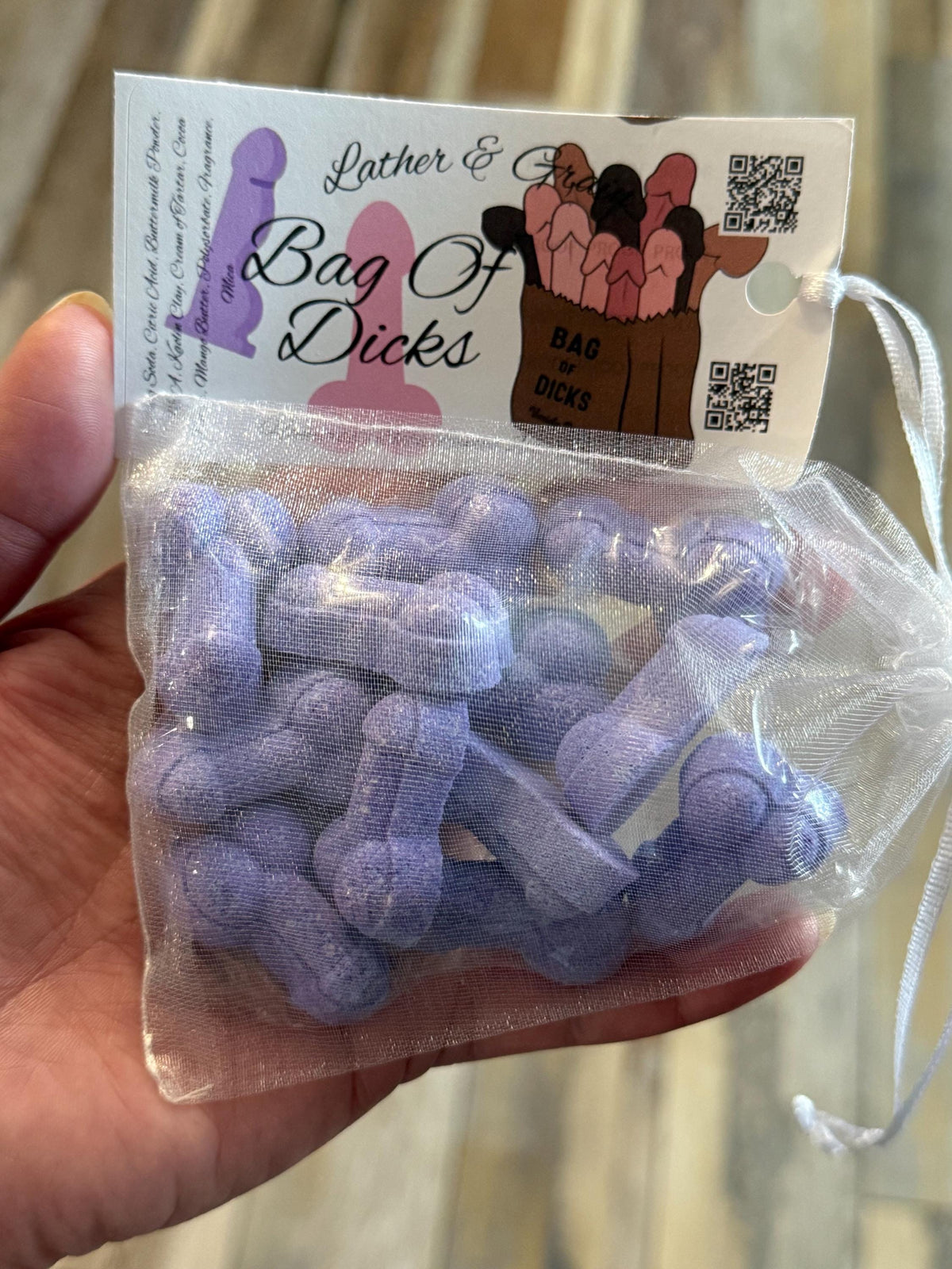 Bag of D!cks Bath Bombs ~Gag gifts- Scented in Lick me all Over, Or Sex on the Beach- Made with Rich Cocoa Butter and Creamy Buttermilk